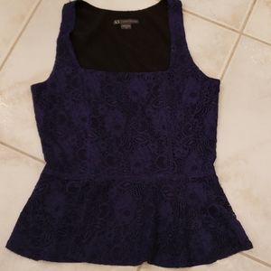 AX Armani Exchange Blue Lace Top Medium